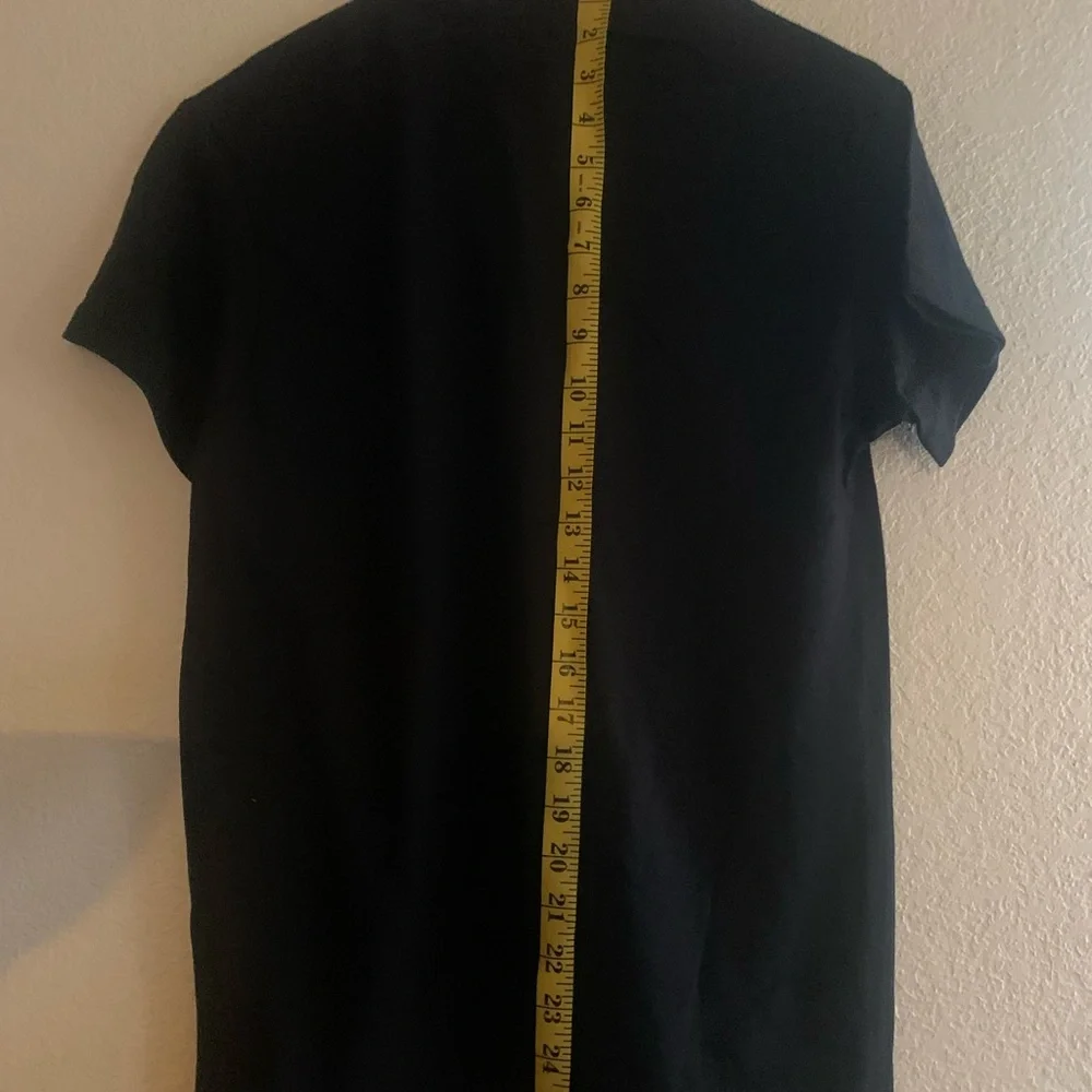 Black Graphic Tee with Pink Design